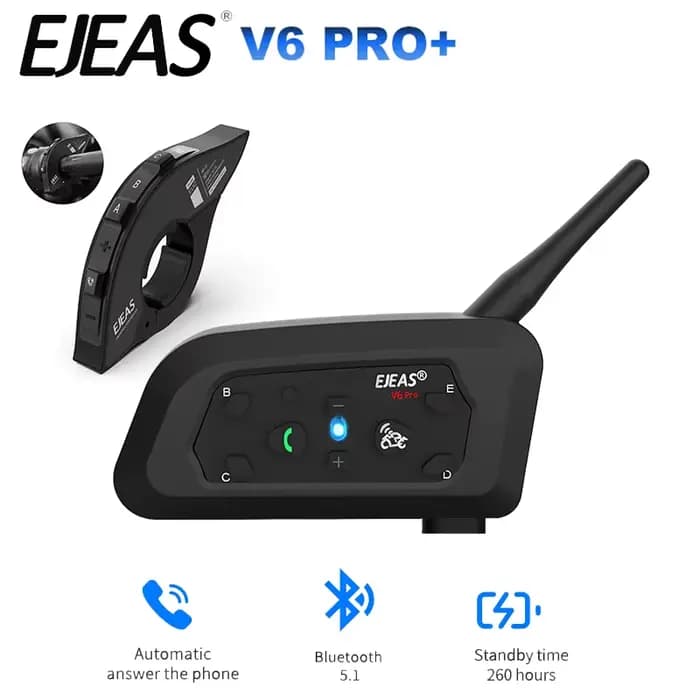 EJEAS V6 PRO + casque de moto interphone Bluetooth