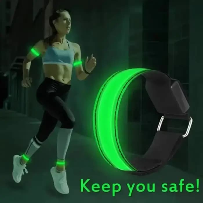 Brassard de course de nuit lumière LED Sports de plein air USB Rechargeable ceinture de sécurité bras jambe