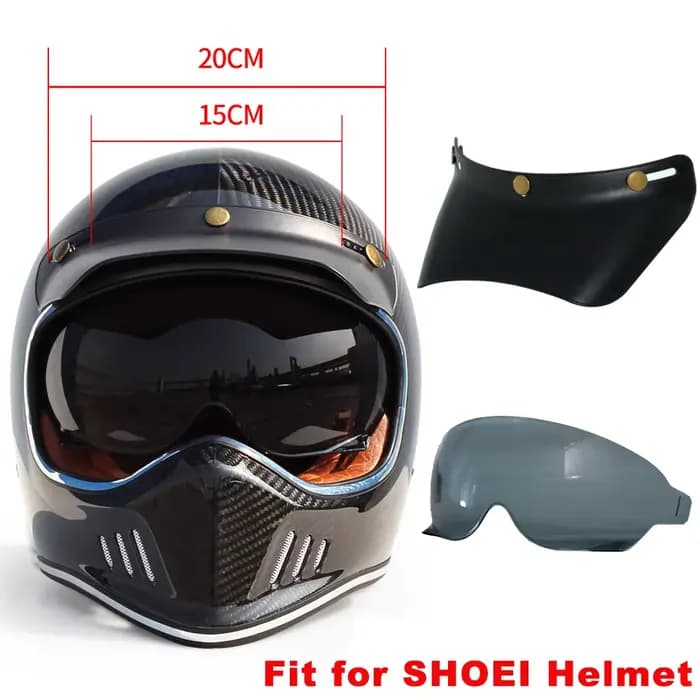 Rétro casque de Moto bord et lentille visière bouclier lunettes