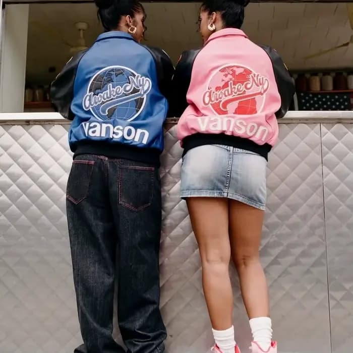 Veste de moto en cuir rétro américain