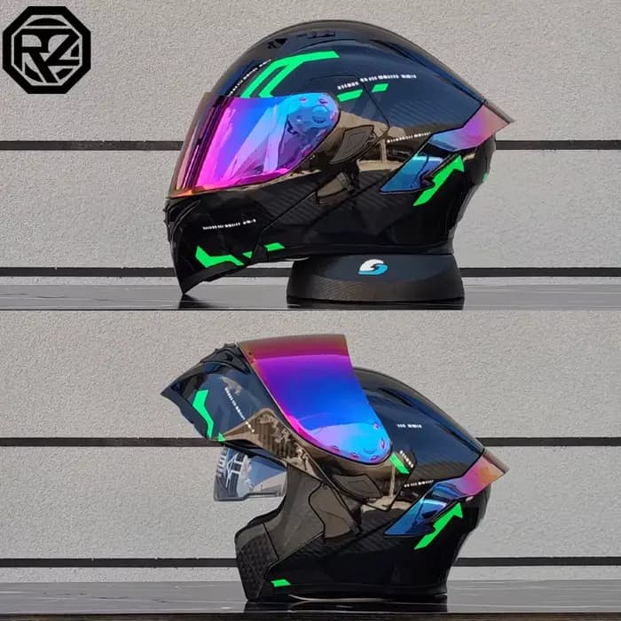 Casque de moto de haute qualité double lentille