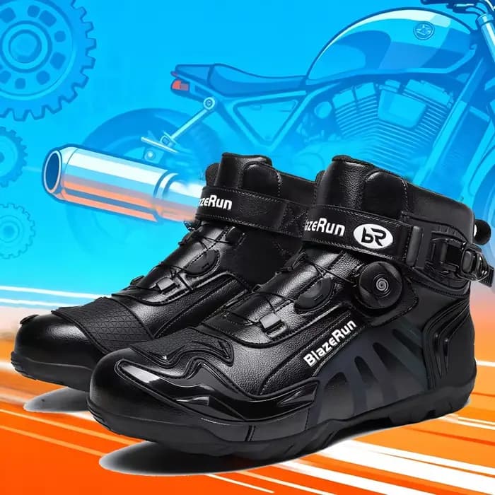 Nouvelles bottes de moto en cuir pour hommes