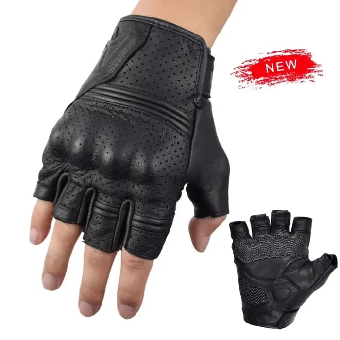 Gants de Moto en cuir de vache de mouton sans doigts