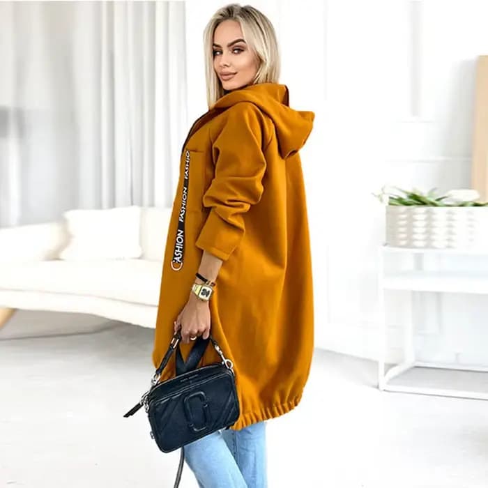 Manteau à capuche en polaire pour femmes, veste de sport décontractée à manches longues avec fermeture éclair, coupe-vent chaud pour l'automne et l'hiver