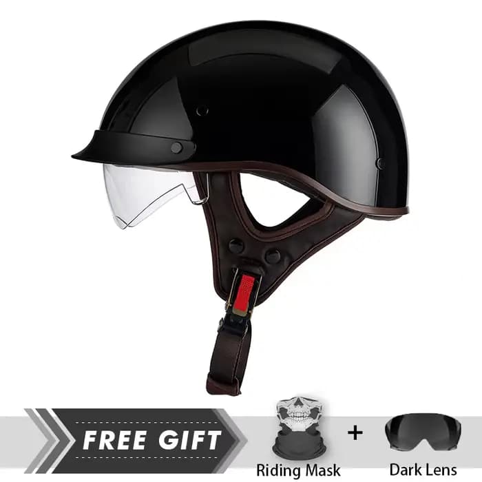 Casque de moto demi-visage pour hommes et femmes