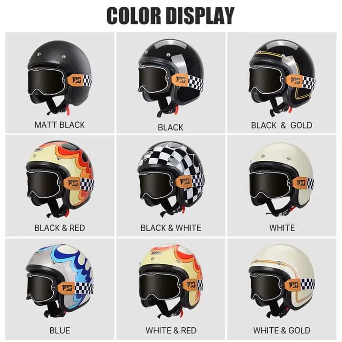 Casque de moto à visage ouvert pour homme
