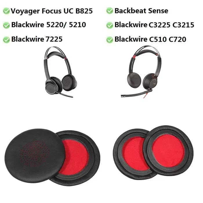 Oreillettes Originales Blackwire 5220/ 5210 pour Communautés tronics Voyager, Focus, Infirmière B825, Casque de Remplacement
