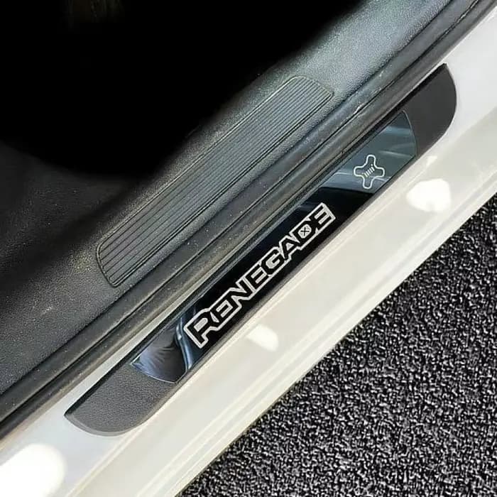 Accessoires de voiture pour Jeep Renegade 2015 2016 2017 2018 2019 2020 : Couvre-seuils de porte, bandes de seuil, garnitures de pédale de bienvenue