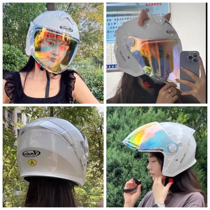 Casque de moto électrique léger pour femmes en été