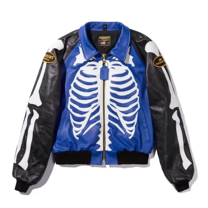 Veste de moto en cuir rétro américain