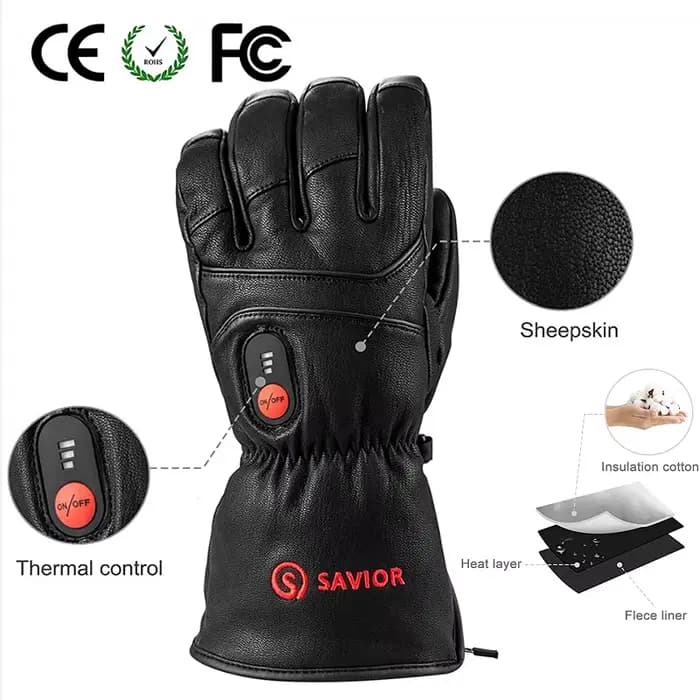 Savior – gants chauffants électriques en cuir