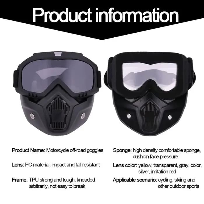 Lunettes de casque de requin de moto