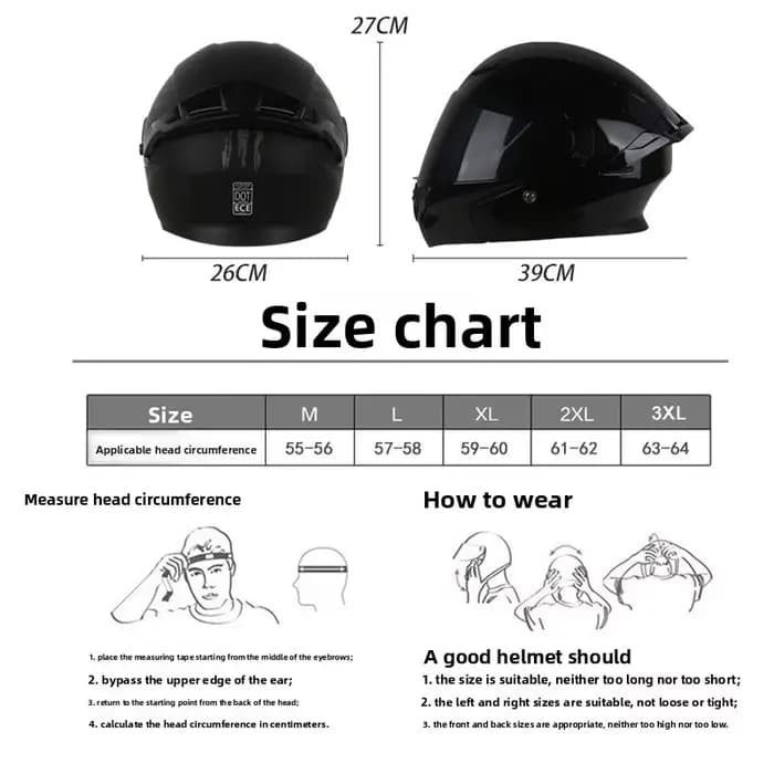 Casque de Moto double lentille