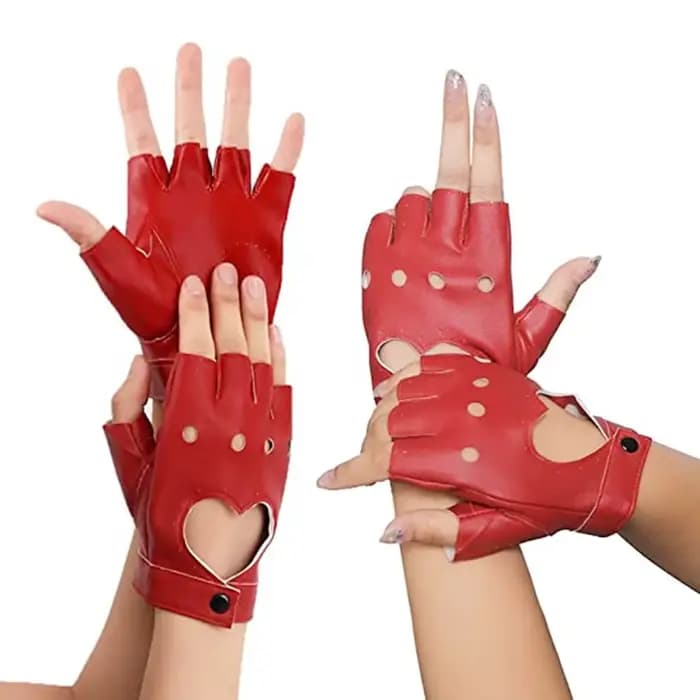 Gants en cuir PU à cinq doigts pour femmes et hommes, mitaines gothiques Lolita Cosplay, conduite, spectacle, pole légiti, fille