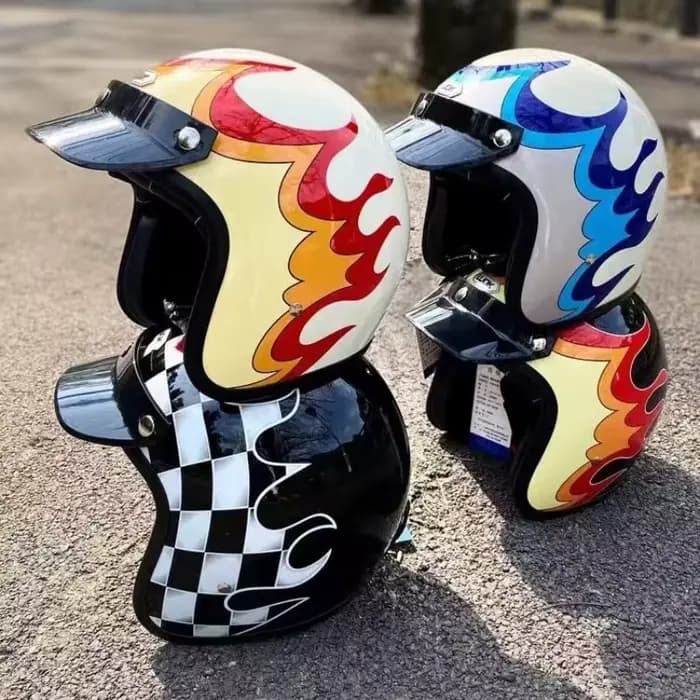 Casque de moto à visage ouvert pour homme
