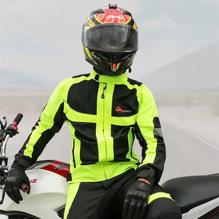 Veste de moto style d'été respirant Hurbike équitation armure de protection manteau nuit coulée iode vêtements de sécurité JK-21