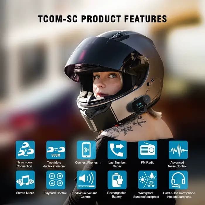 Oreillette Bluetooth SC pour moto