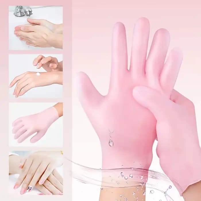 Lot de 2 gants hydratants en Silicone, exfoliants pour prévenir les mains sèches et laisser les mains, outil de soin des mains lisses et doux