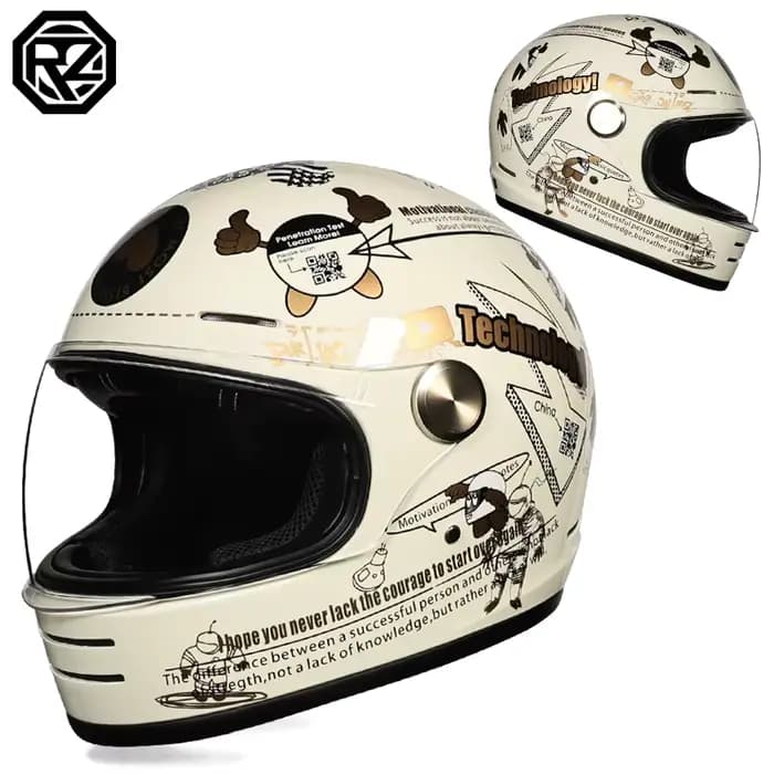 Casque de moto intégral vintage