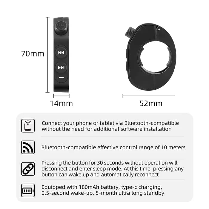 Télécommande de guidon pour téléphone