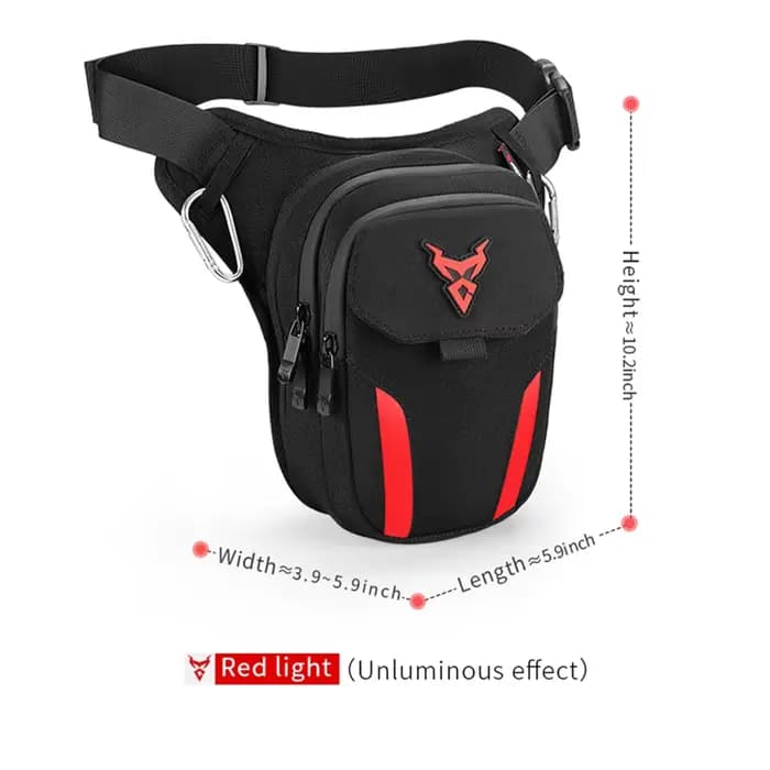 LED lumière rouge Moto jambe sac cuisse ceinture hanche Bum étanche Ride cyclisme motard taille sac Fanny Pack