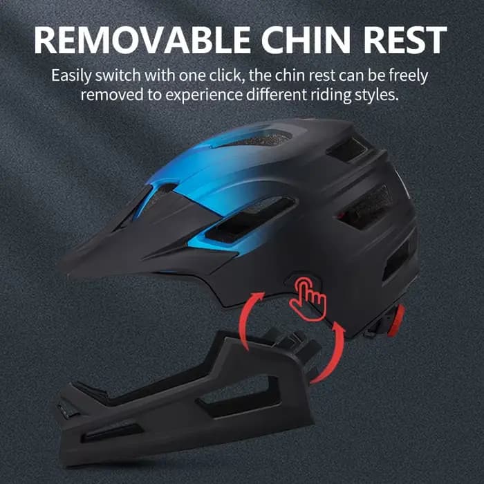 Horntour casque de vélo intégral détachable pour adultes mentonnière