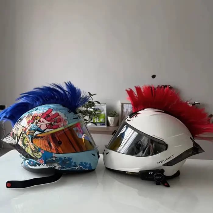 Nouvelles tresses en cheveux Mohawk pour décorations de casque de moto