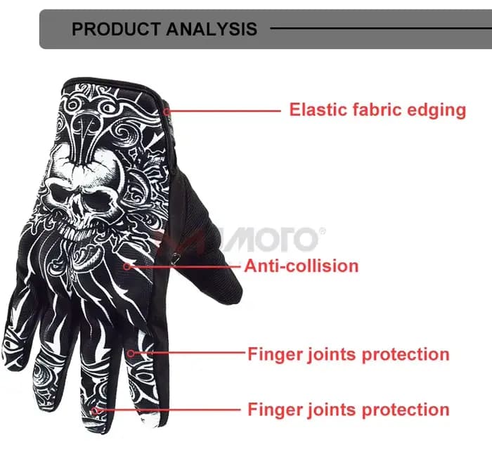 Gants de moto rétro d'été pour écran tactile