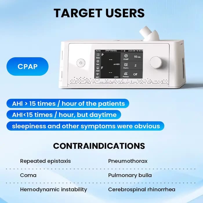 Appareil APAP CPAP BPAP pour l'apnée du sommeil avec masque et humidificateur, filtre à air, dispositifs anti-ronflement, aide au sommeil
