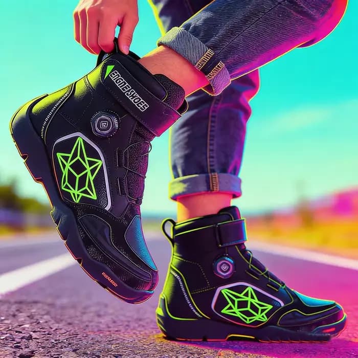 Nouvelles bottes de moto en cuir pour hommes, respirantes, antidérapantes, résistantes à l'usure, bottes de motard, chaussures de course de moto, longueur cheville