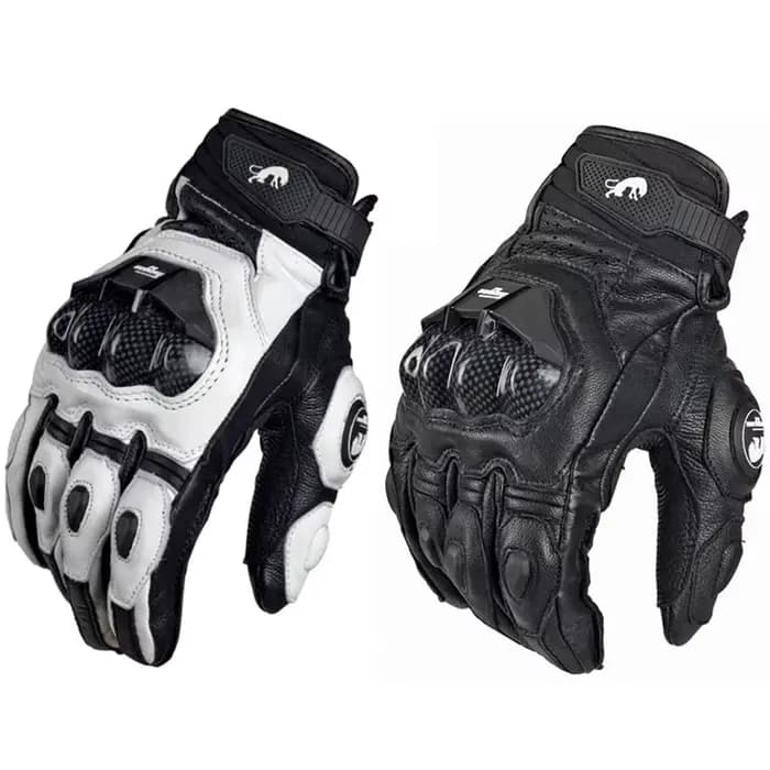 Hommes femmes 4 saisons conduite Supertech noir/blanc moto gants en cuir gant de course