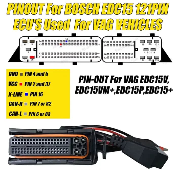 Câble de programmation ECU pour Bosch ME7 EDC15 EDC15P EDC15V EDC15VM + moteur pour VW/Audi/Skoda