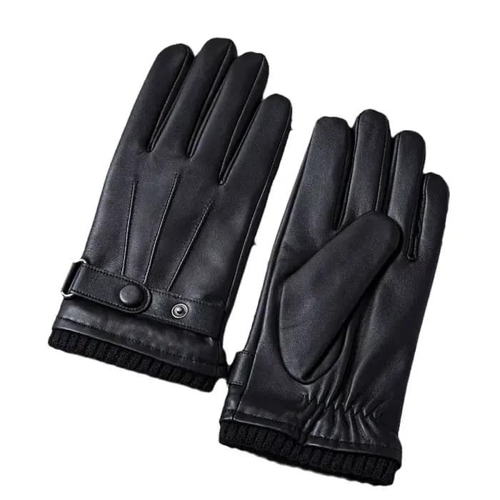 M-XL hommes en cuir véritable conduite cyclisme cadeau gants hiver chaud doublure douce avec de l'optique en peau de