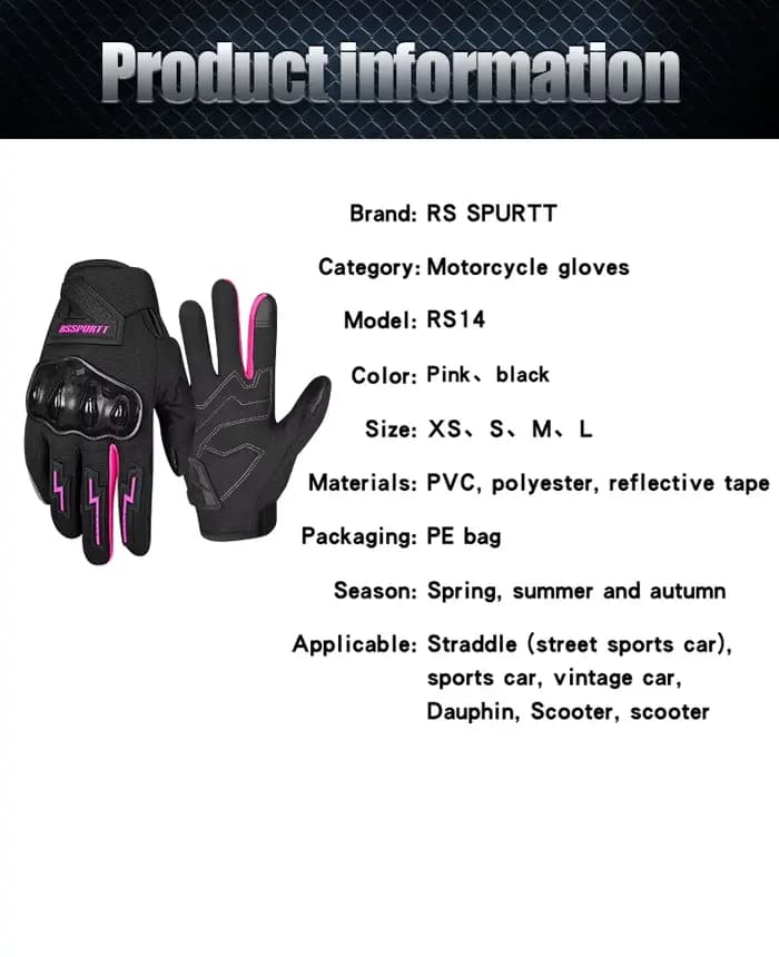 Gants de moto RS14 pour l'été