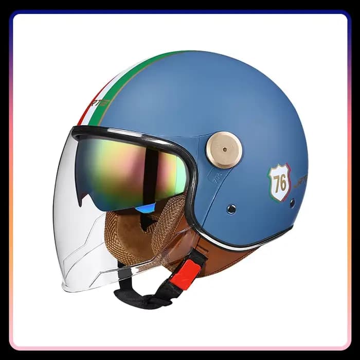 DOT ECE casques ouverts Jet Moto casque Daul lentille rétro semi-ouvert