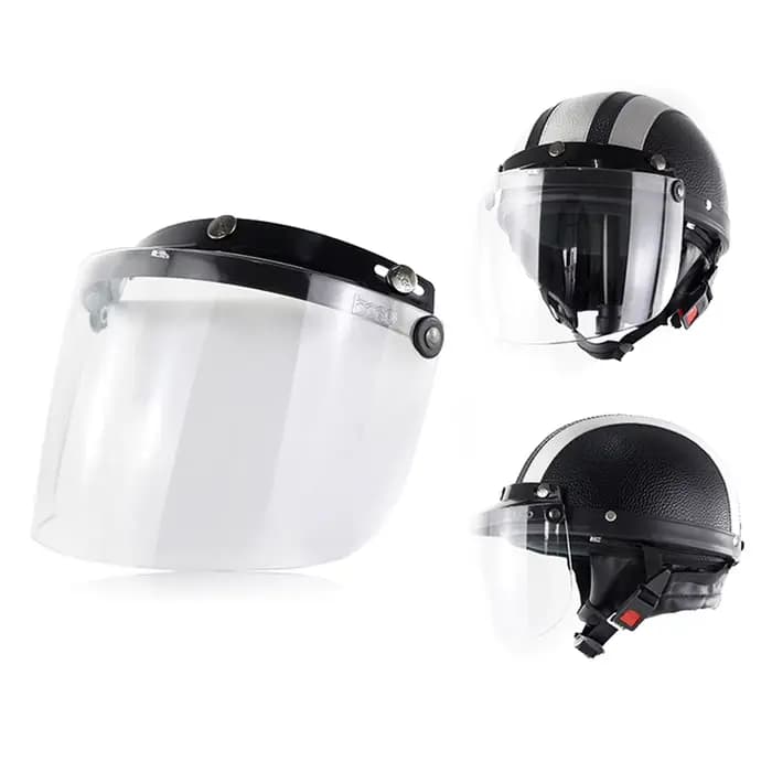 Visière de moto à 3 boutons-pression
