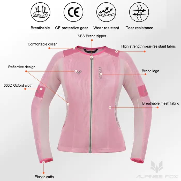 FEHER nouveau été Moto armure complète femmes respirant maille Motocross course veste CE équipement de protection