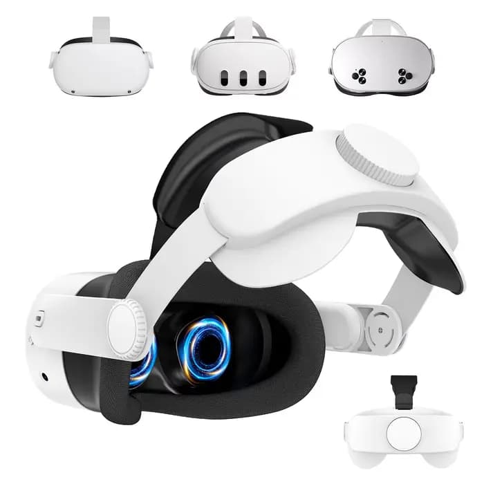 Bandeau compatible avec Oculus Quest 2/Quest 3/3S, accessoires VR, bandeau Elite réglable remplaçable pour un confort amélioré