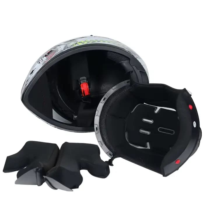 Casque de moto intégral avec double lentille