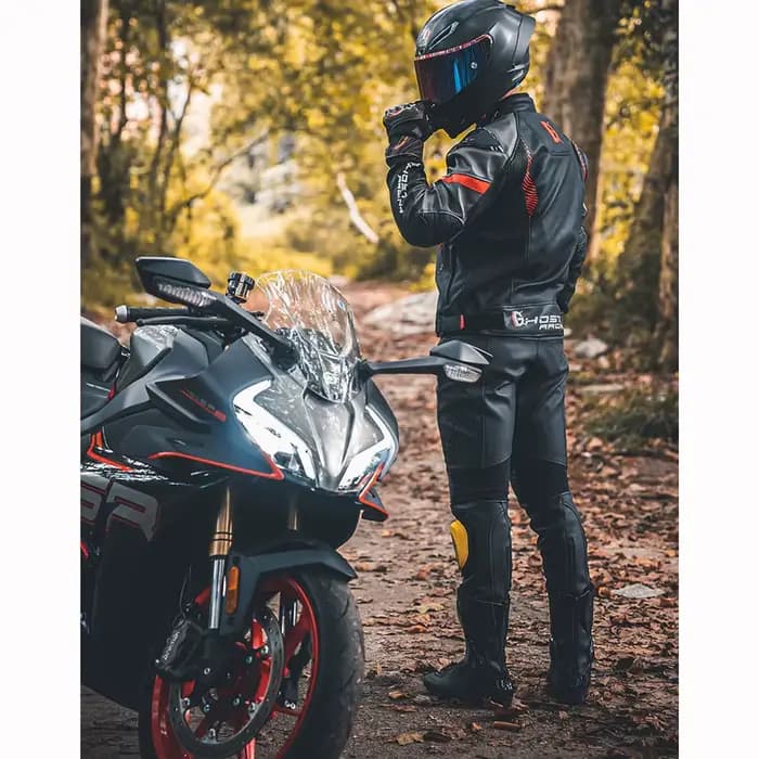 Pantalon de moto en cuir PU pour homme