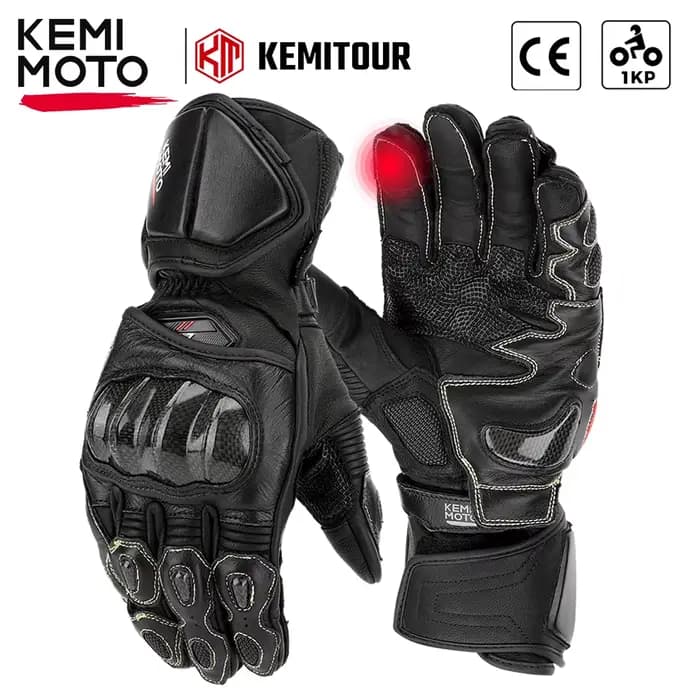 KEMIMOTO – gants de moto en cuir pour hommes