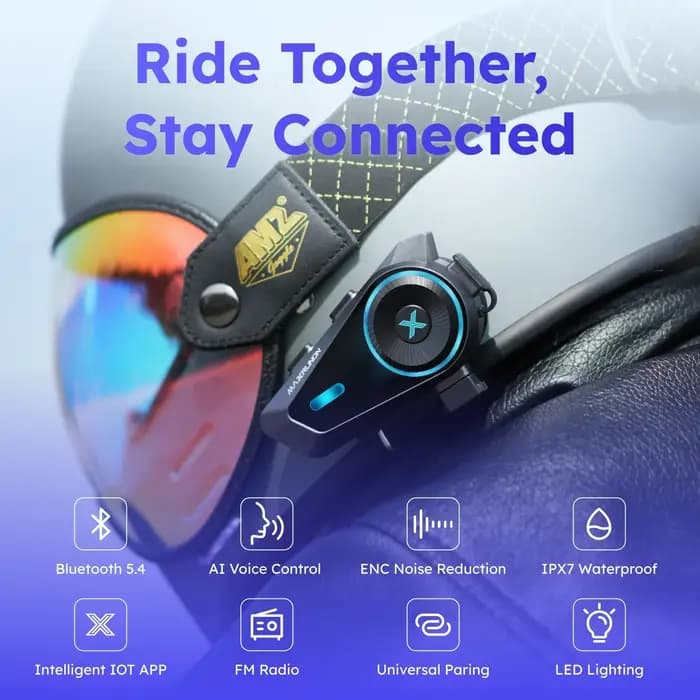 Intercom Moto MAXRUNON D10 pour 4 Motards