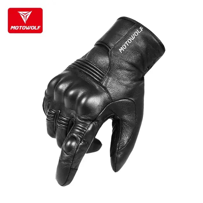 Cuir imperméable Moto gants d'hiver pour hommes femmes chaud thermique Guantes