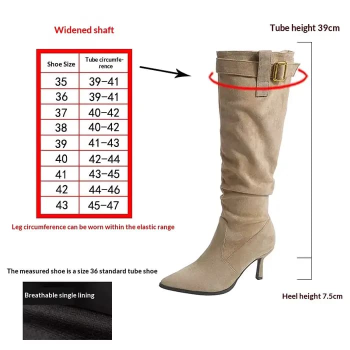 Bottes d'hiver à bout pointu pour femmes, talons hauts fins de 8 cm, bottes superposées avec boucle de ceinture, bottes épaisses polyvalentes, élégantes, pour soirée, bottines longues