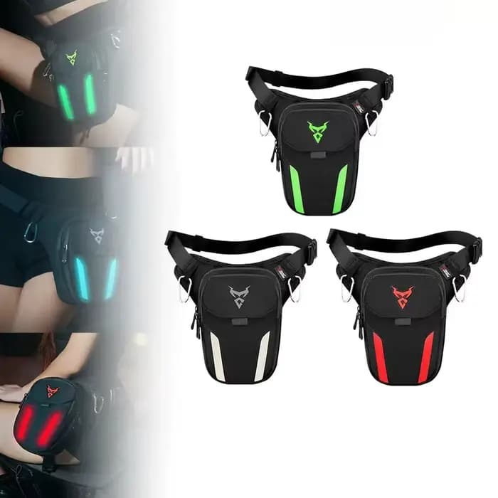 LED lumière rouge Moto jambe sac cuisse ceinture hanche Bum étanche Ride cyclisme motard taille sac Fanny Pack