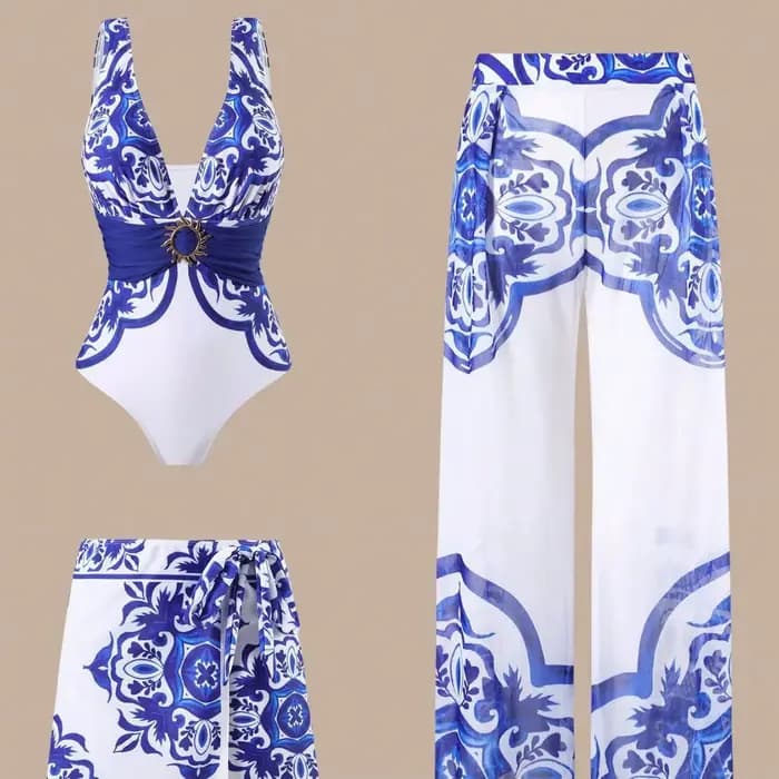 Maillot de bain tendance pour femmes, maillot de bain sexy, ensemble trois pièces, combinaison et pantalon, maillots de bain européens et américains
