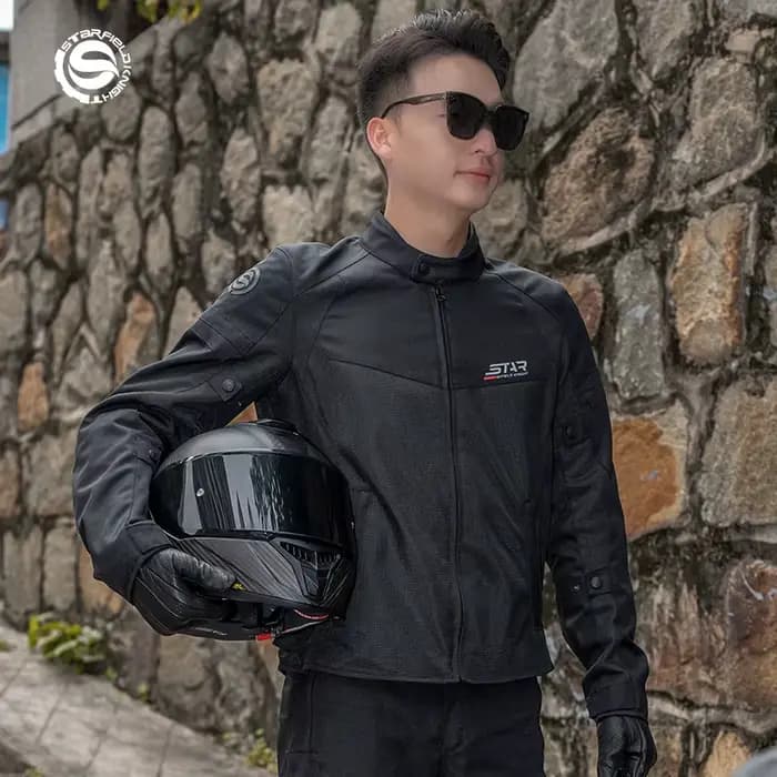 Veste de moto bleue SFK