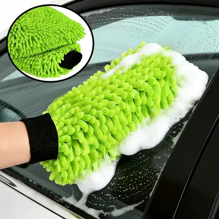 Gant de lavage de voiture en microfibre double face