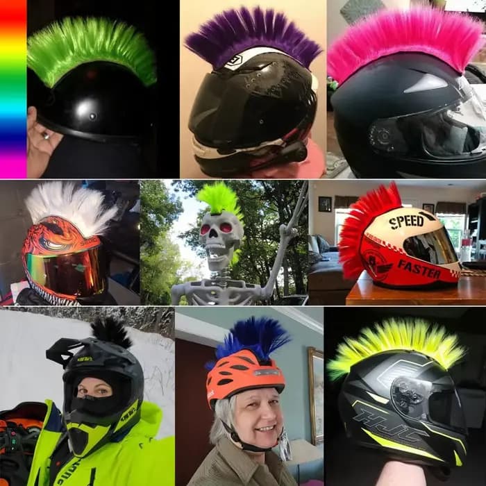 Nouvelles tresses en cheveux Mohawk pour décorations de casque de moto