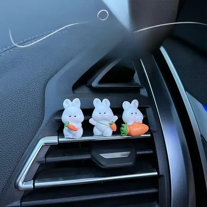 Accessoires d'intérieur de voiture, décorations de console centrale de voiture, accessoires de voiture de lapin mignon, accessoires de véhicule électrique